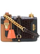 Moschino Small Patchwork Shoulder Bag - Black