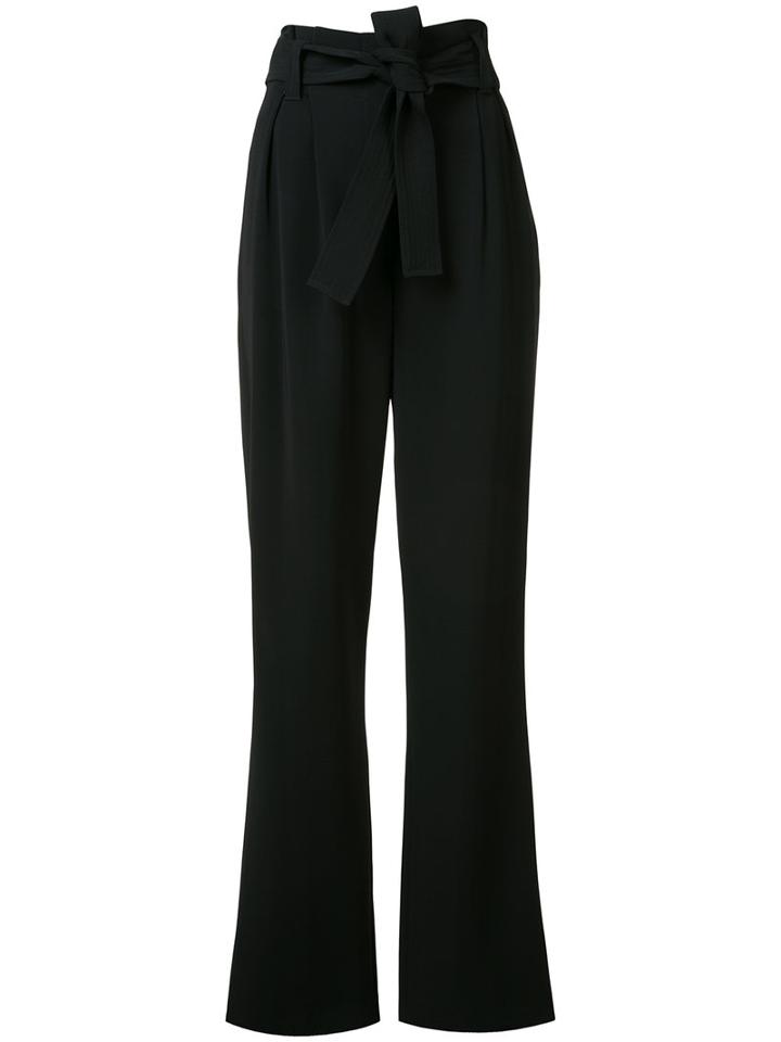 A.l.c. Bow Tie High Waisted Trousers, Size: 6, Black, Viscose/spandex/elastane
