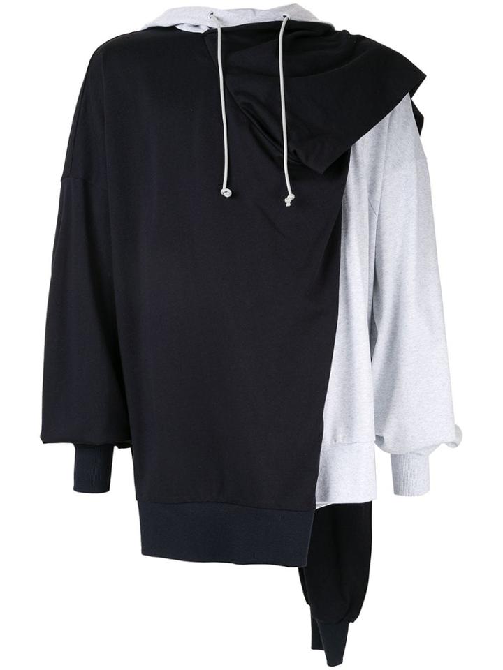 Juun.j Oversized Patchwork Hoodie - Grey
