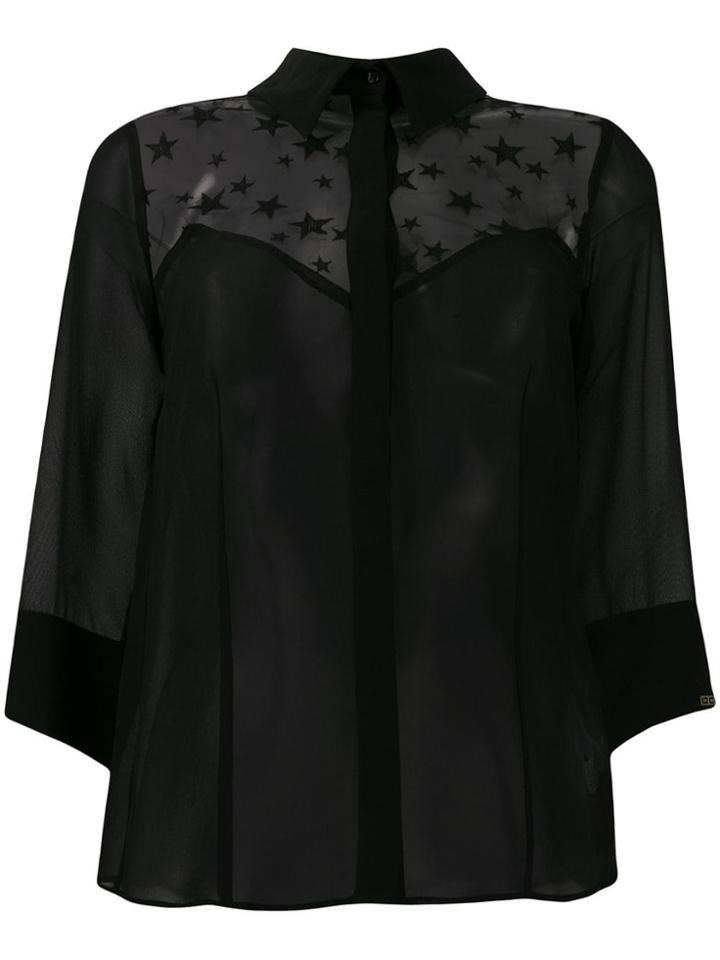 Elisabetta Franchi Star Print Blouse - Black