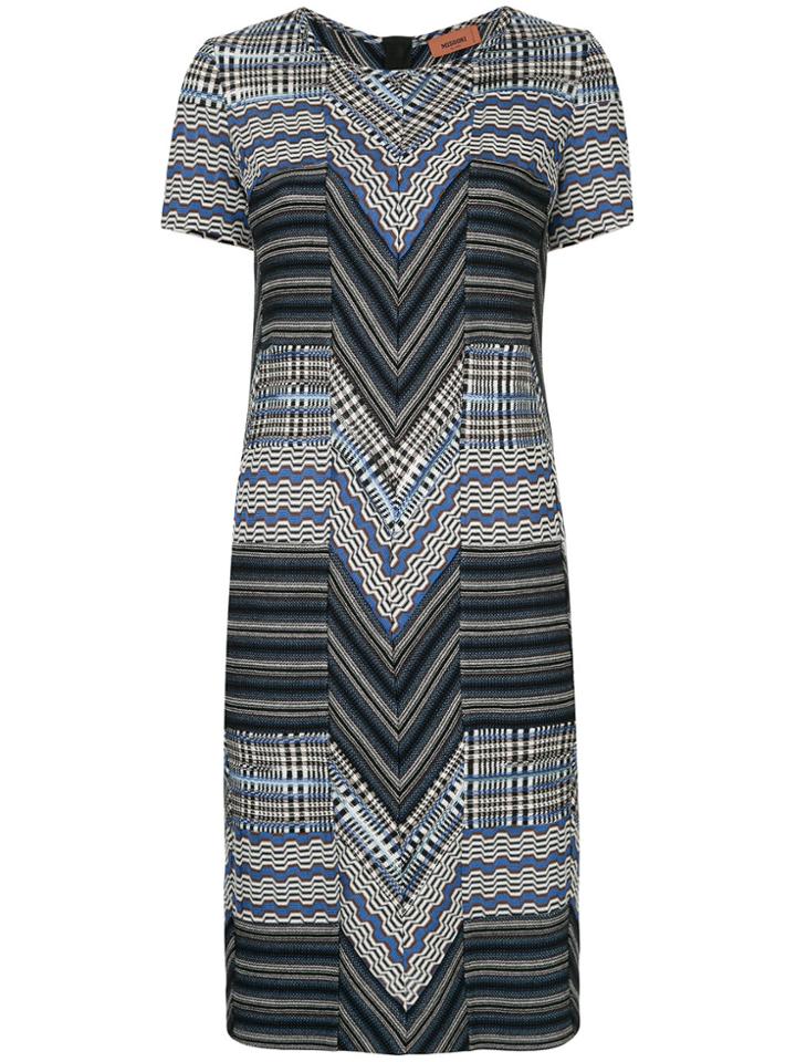 Missoni Zig Zag Knitted Dress - Blue