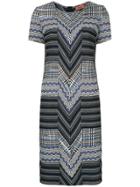 Missoni Zig Zag Knitted Dress - Blue