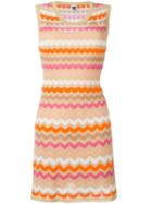 M Missoni Chevron Stripe Shift Dress, Women's, Size: 42, Cotton/polyamide/polyester/metallic Fibre