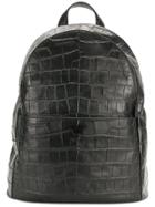 Emporio Armani Croc Effect Backpack - Black