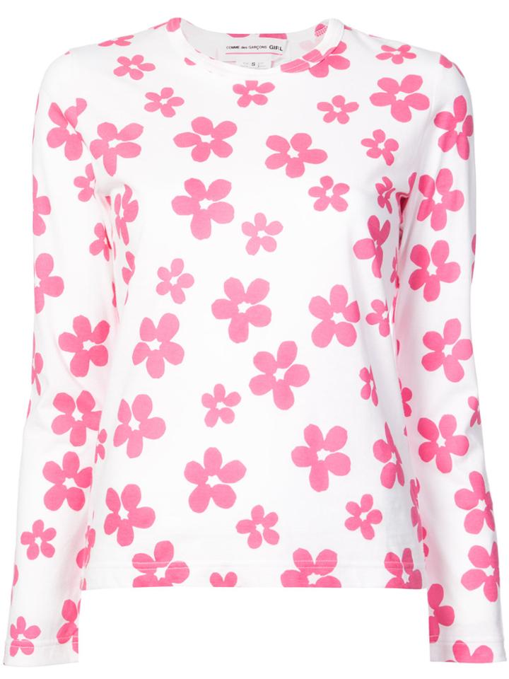 Comme Des Garçons Girl Flower Print Shirt - White