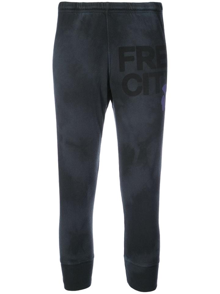 Freecity Tie Dye Cropped Track Trousers - Black