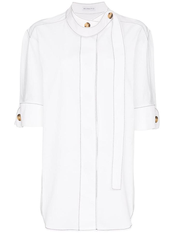 Rejina Pyo Contrast-stitch Oversized Shirt - White