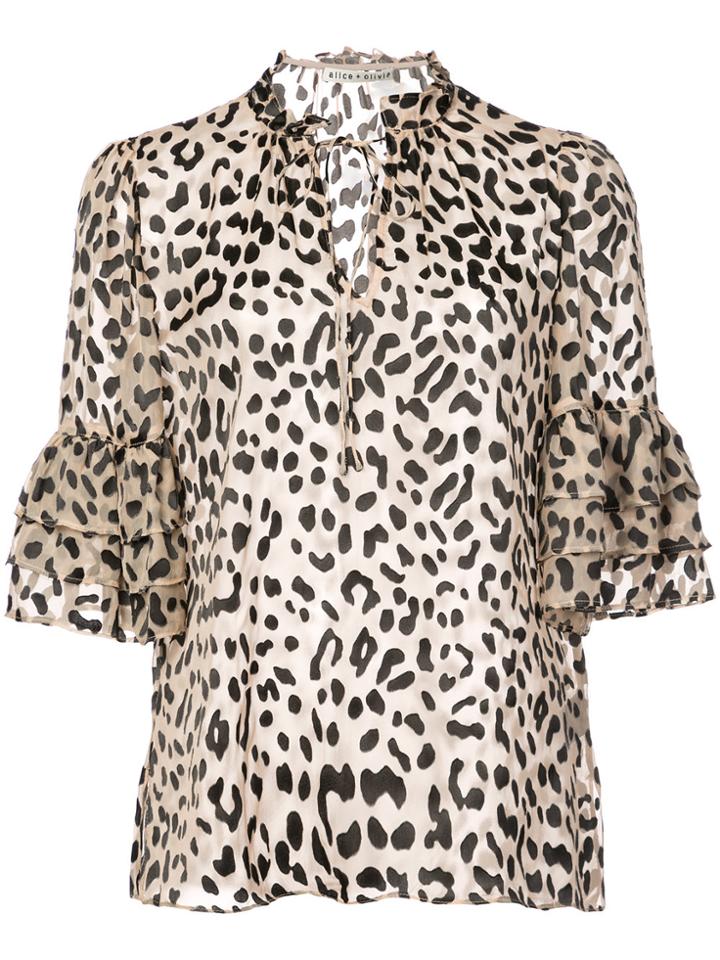 Alice+olivia Julius Tier Tunic-style Blouse - Nude & Neutrals
