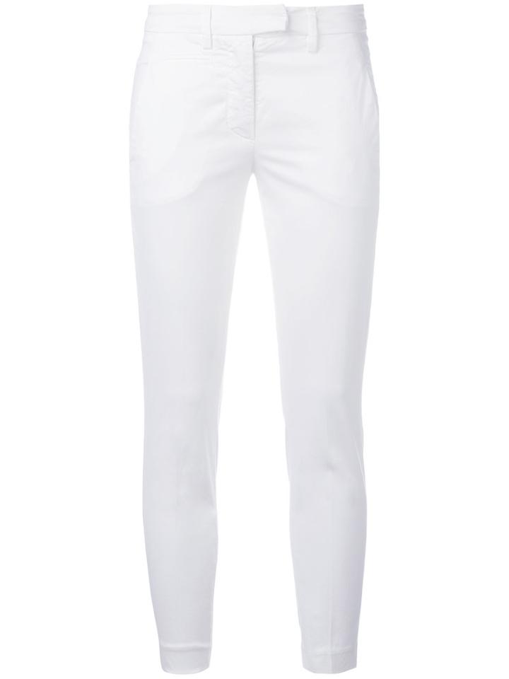 Dondup - Cropped Skinny Trousers - Women - Cotton/spandex/elastane - 32, Women's, White, Cotton/spandex/elastane