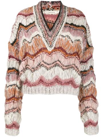 Oneonone Striped Knitted Jumper - Pink