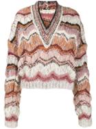 Oneonone Striped Knitted Jumper - Pink
