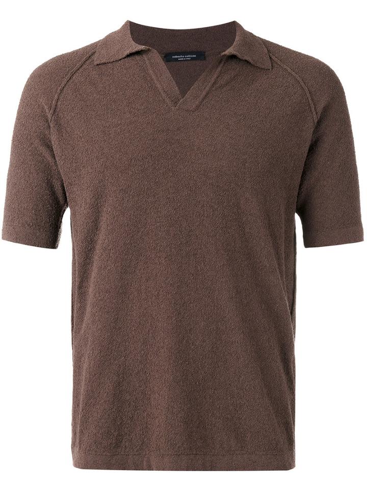 Roberto Collina Classic Shirt, Men's, Size: 52, Brown, Cotton/polyamide