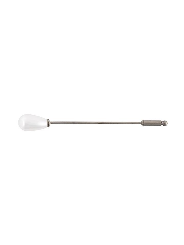 Alexander Mcqueen Pearl Tip Pin, Men's, White