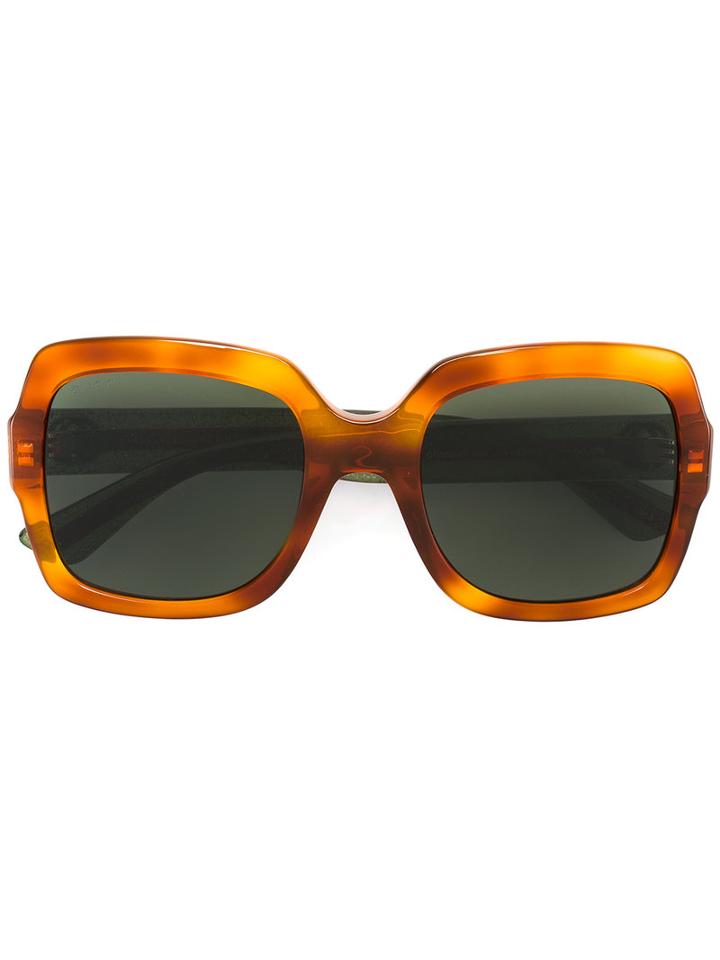 Gucci Eyewear Oversized Square Sunglasses, Women's, Brown, Plastic