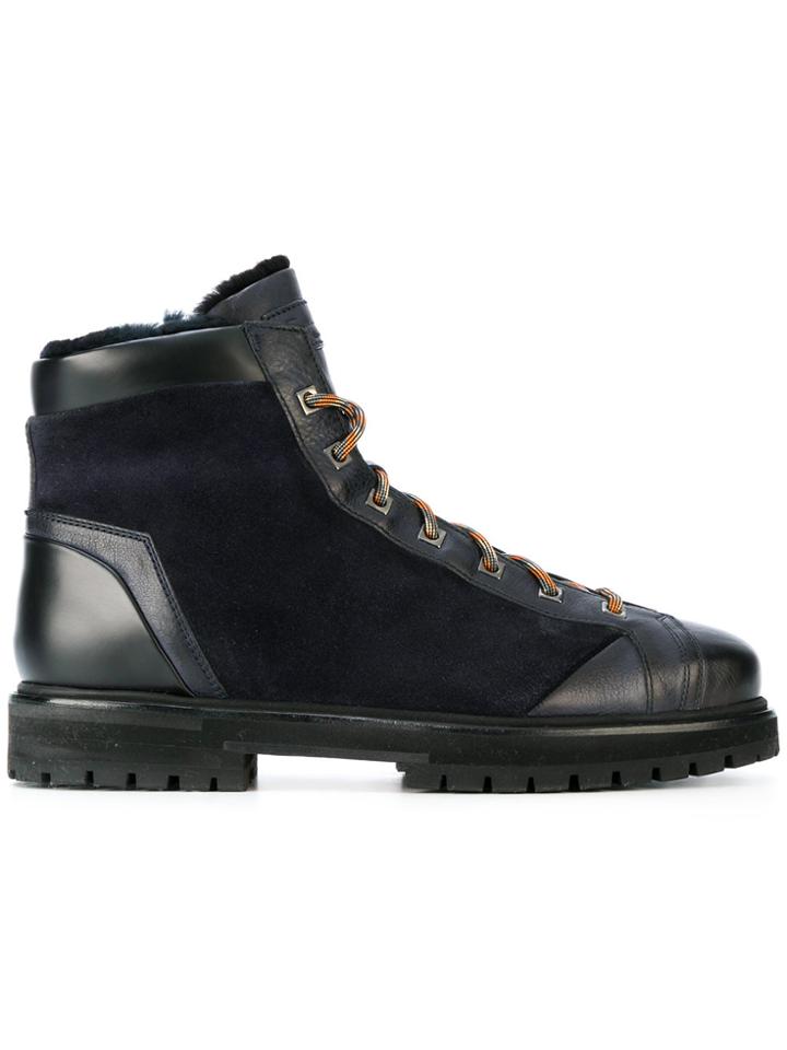 Santoni Lace-up Boots - Blue