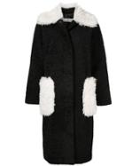 Tu Es Mon Trésor Phoenix Faux Fur Long Coat - Black