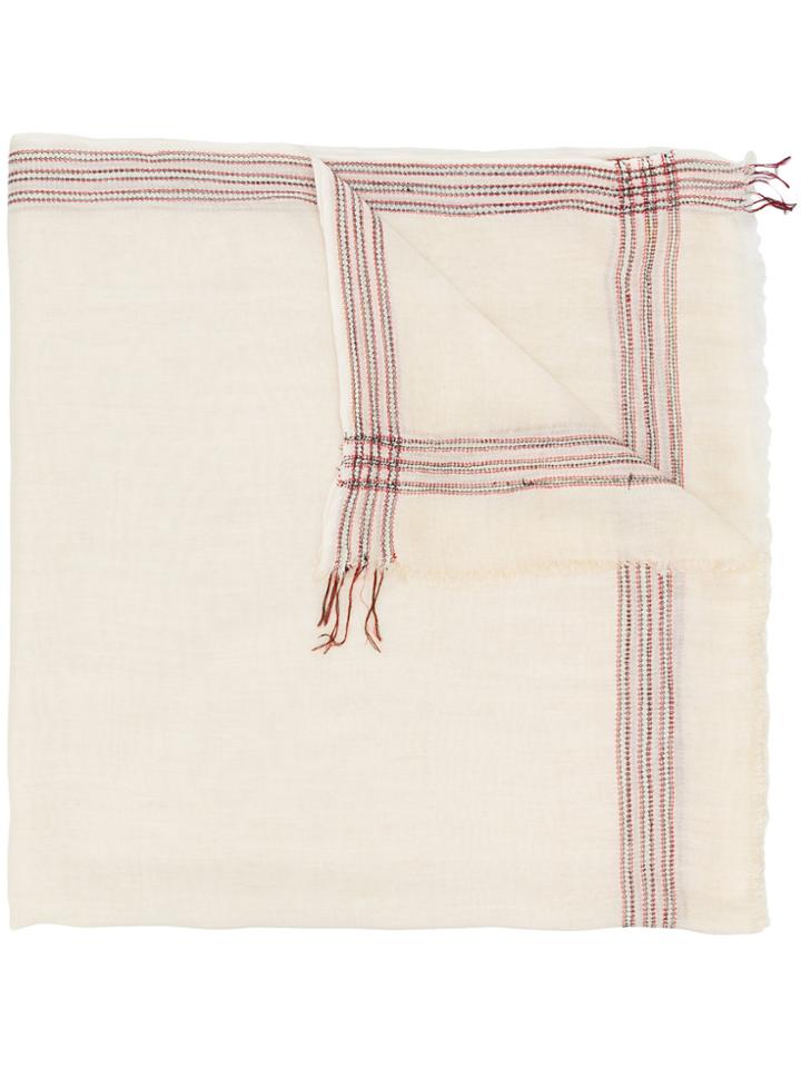 Faliero Sarti Embroidered Scarf - Nude & Neutrals