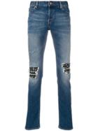 Just Cavalli Stud Embellished Knee Patch Jeans - Blue