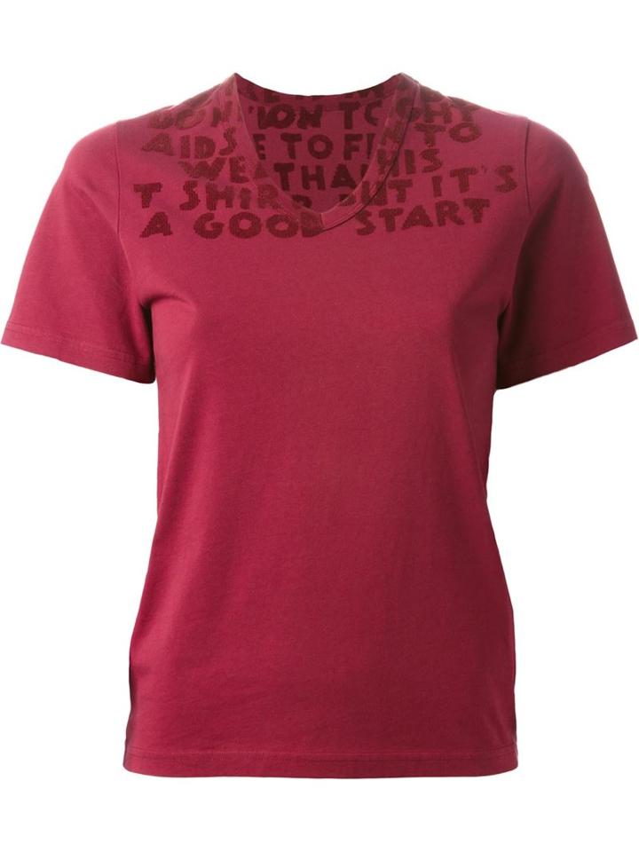 Maison Margiela Printed V-neck T-shirt