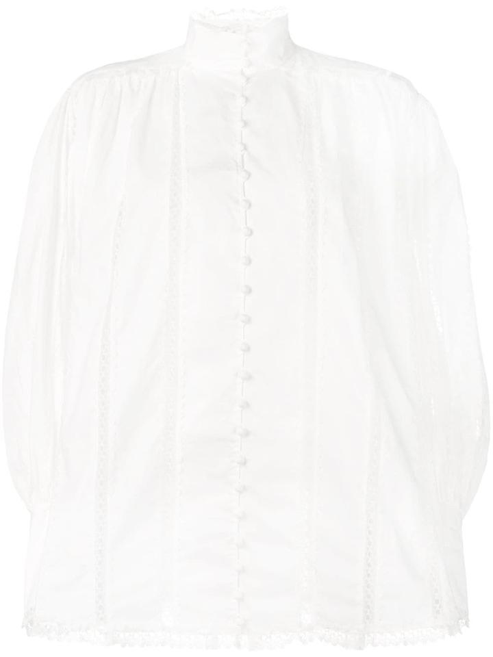 Zimmermann Lace Smock Blouse - White