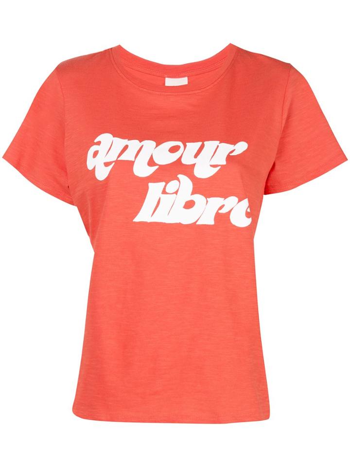 Cinq A Sept Amour Libre Print T-shirt - Orange
