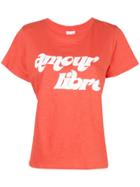 Cinq A Sept Amour Libre Print T-shirt - Orange