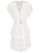 Nk Ruffled Silk Dress - White