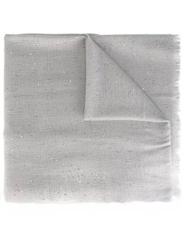 Brunello Cucinelli Woven Sequin Scarf, Women's, Nude/neutrals, Silk/polyamide/cashmere