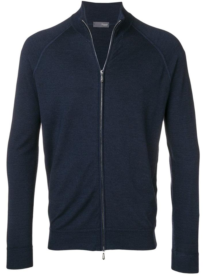 Drumohr Knit Zipped Cardigan - Blue
