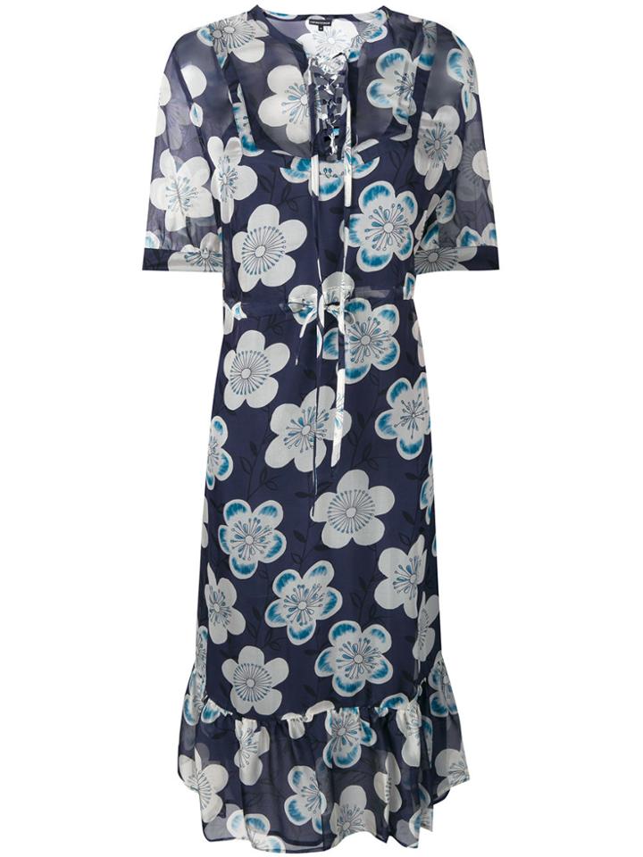 Emporio Armani Floral Print Dress - Blue