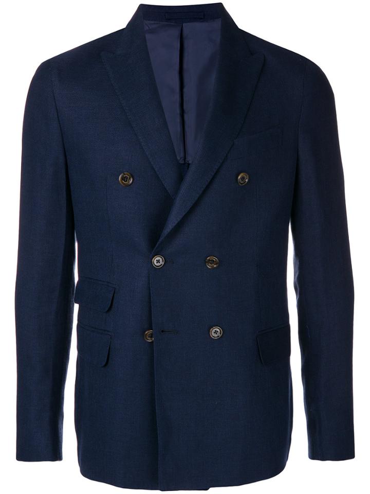 Eleventy Double Breasted Blazer - Blue