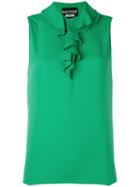 Boutique Moschino Ruffle Neck Sleeveless Blouse, Women's, Size: 42, Rayon/silk