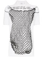 Burberry Net Print Cotton Polo Top - White