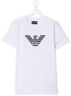 Emporio Armani Kids Teen Logo Print T-shirt - White