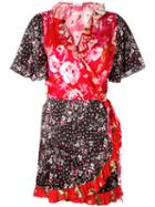 Attico - Printed Kimono Dress - Women - Silk - 3, Pink/purple, Silk