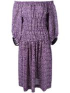Sonia Rykiel Off-shoulder Shift Dress, Women's, Size: 36, Pink/purple, Linen/flax