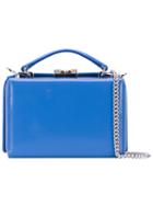 Mark Cross - 'grace' Box Handbag - Women - Calf Leather - One Size, Blue, Calf Leather