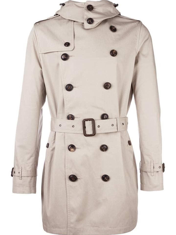 Burberry Belted Trench Coat, Men's, Size: Large, Nude/neutrals, Cotton/linen/flax/polyester