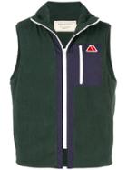 Maison Kitsuné Logo Colour-block Gilet - Green