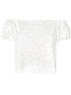Twin-set Lace-embroidered Crop Top - White