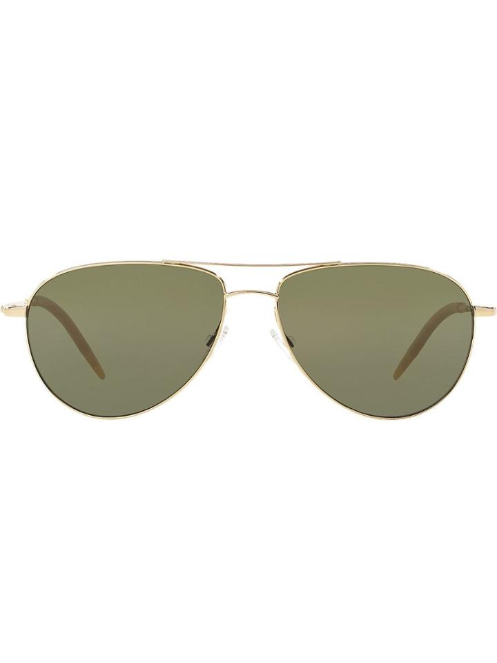 Oliver Peoples Classic Aviator Sunglasses - Gold