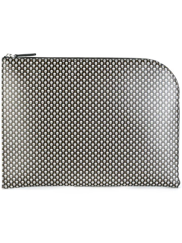 Alexander Mcqueen Skull Print Clutch, Men's, Black, Polyester