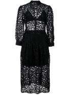 Fleur Du Mal Leopard Lace Dress With Triangle Bra - Black