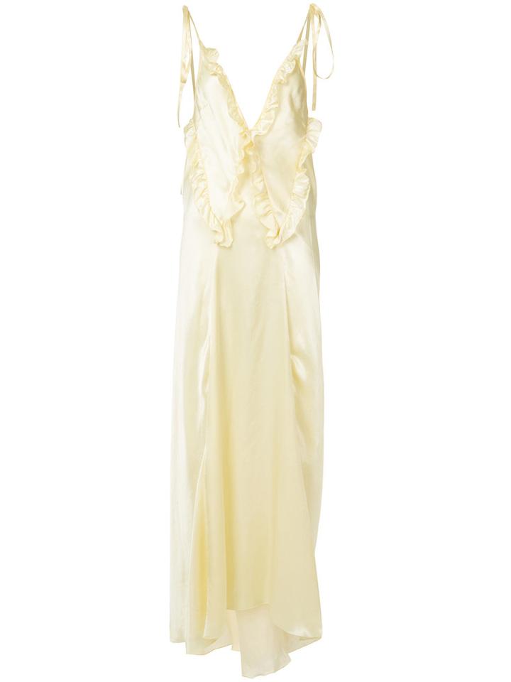 Attico - Ruffled Dress - Women - Silk - 3, Yellow/orange, Silk