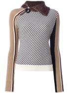 Carven Zipped Collar Jumper, Women's, Size: Medium, Nude/neutrals, Wool