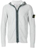 Stone Island Zipped Hooded Sweatshirt - Grey