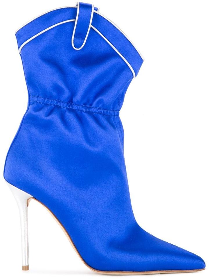 Malone Souliers Satin Ankle Booties - Blue