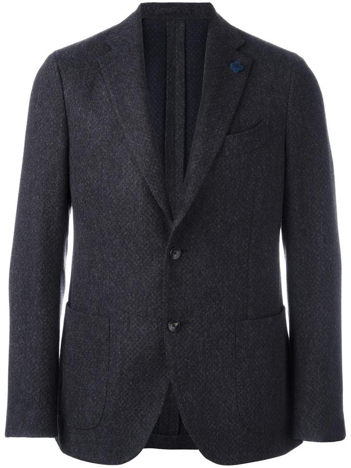 Lardini Two-button Blazer, Men's, Size: 48, Blue, Wool/cotton/cashmere/cupro