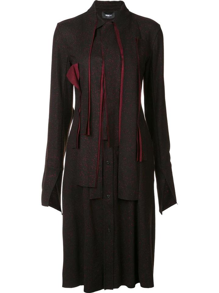 Yang Li Knee Length Shirt Dress, Women's, Size: 42, Black, Nylon/viscose