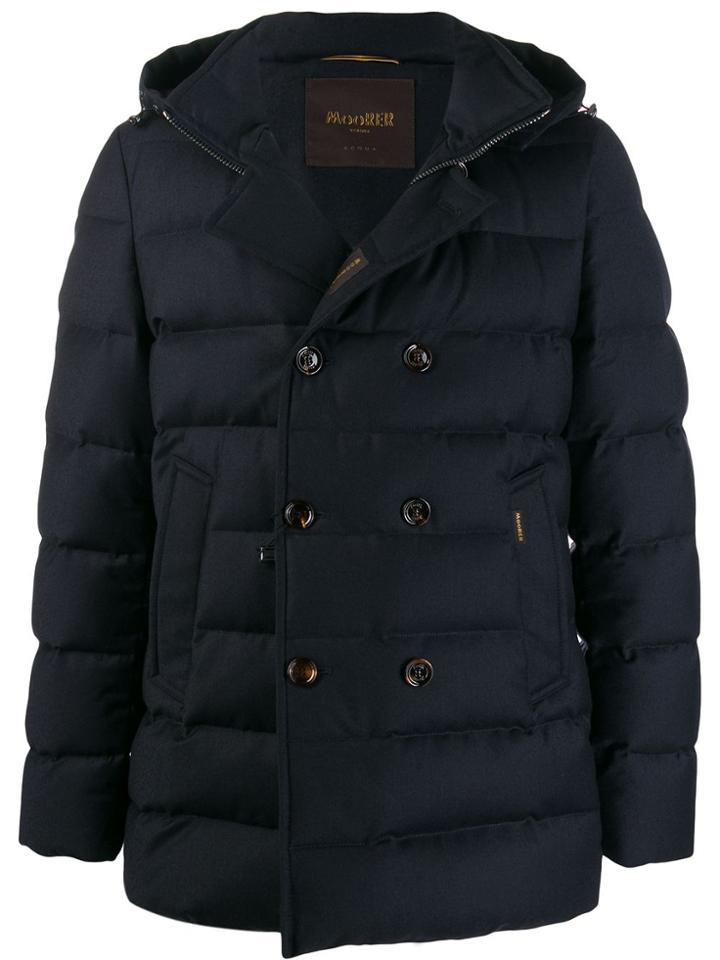 Moorer Padded Double-breasted Jacket - Blue